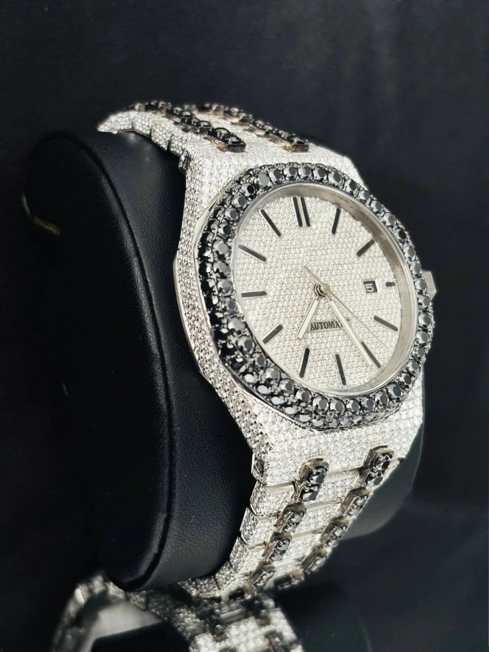 Men Arabic Number Multi Chronograph Moissanite Hip Hop Watch
