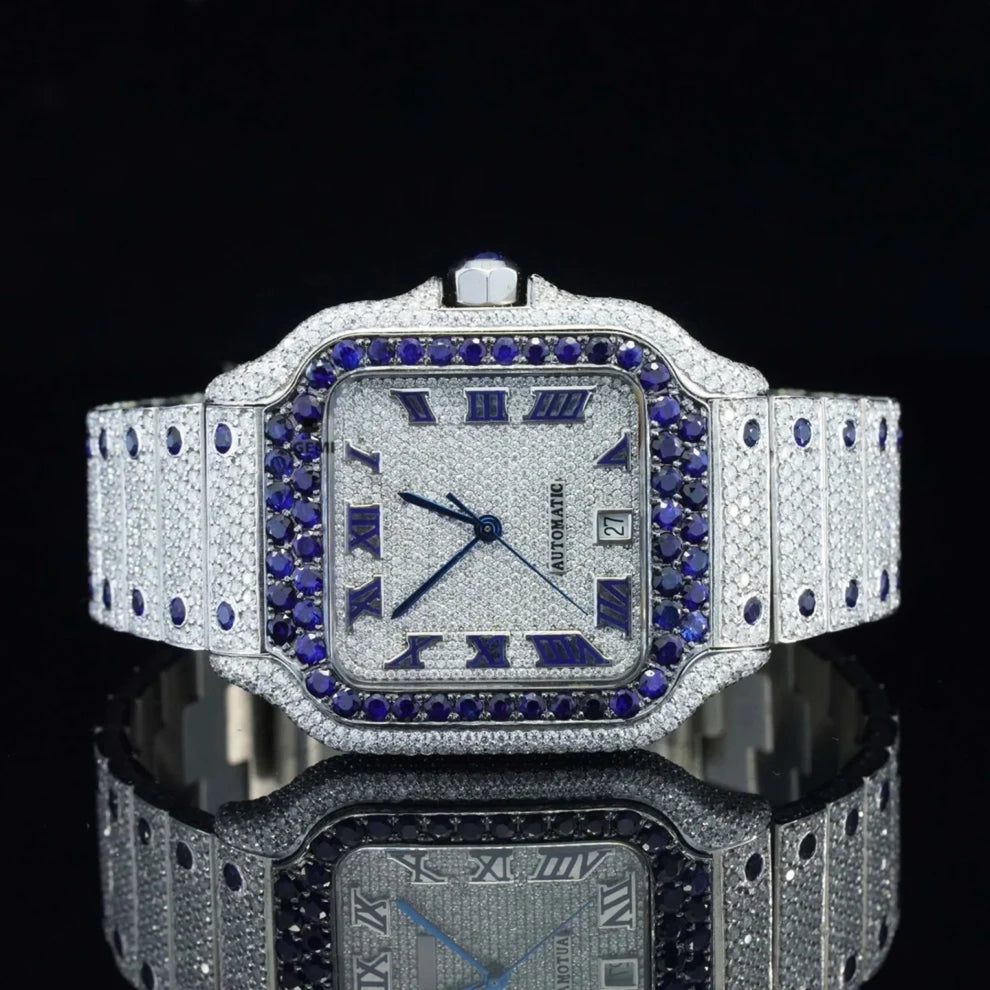 Stainless Steel Hip Hop Bezel Diamond VVS Moissanite Watch