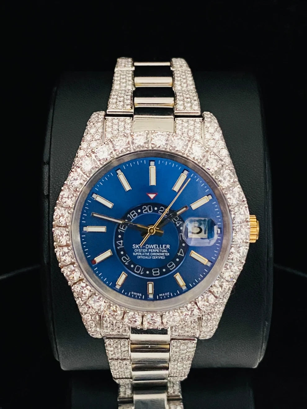 Sky Dweller Studded Moissanite Diamond Watch for Men's