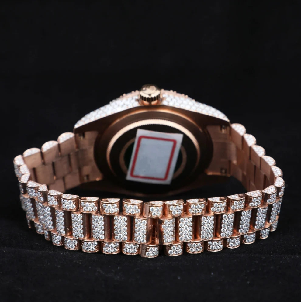 VVS Moissanite Chocolate Dial Hip Hop Iced Out Diamond Watch