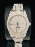 Baguette Dial Bust Down Moissanite Diamond Studded Watch