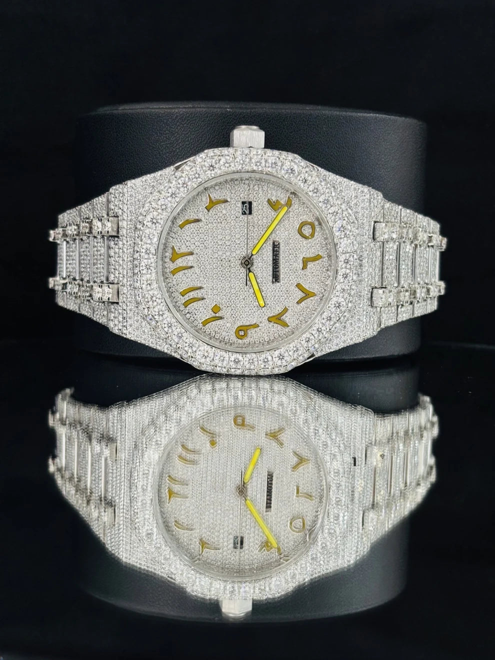 Luxury 41MM Fully Studded Dial Automatic Moissanite Watch