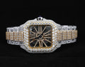 Fully VVS Moissanite Studded Two Tone Skeleton Diamond Watch