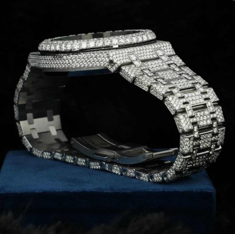 Fully Studded Royal Oak Chronograph Iced Diamond Watch