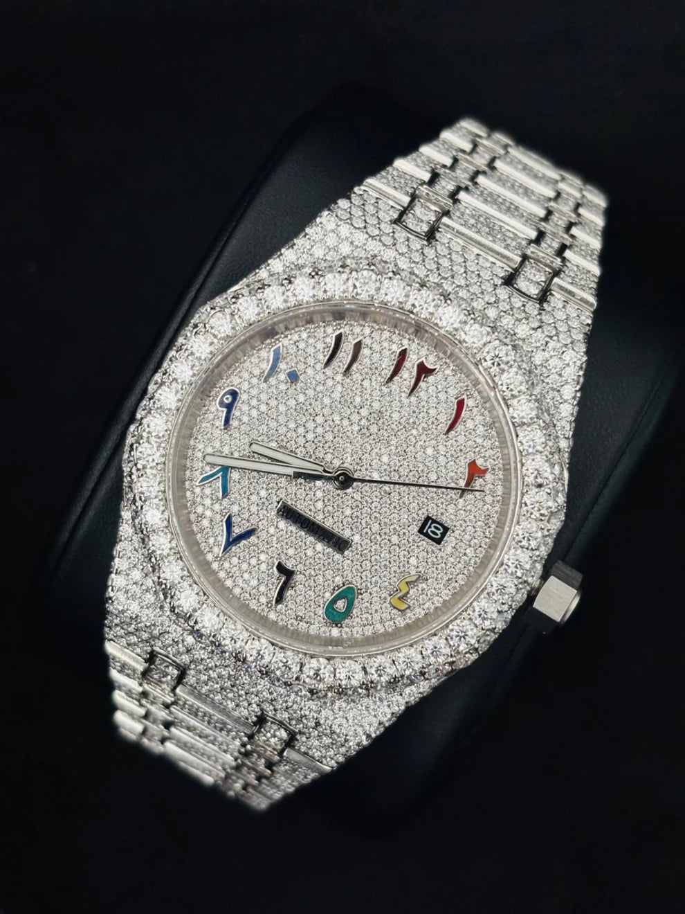 Color Full Dial Fully Ice Out Moissanite Diamond Watch