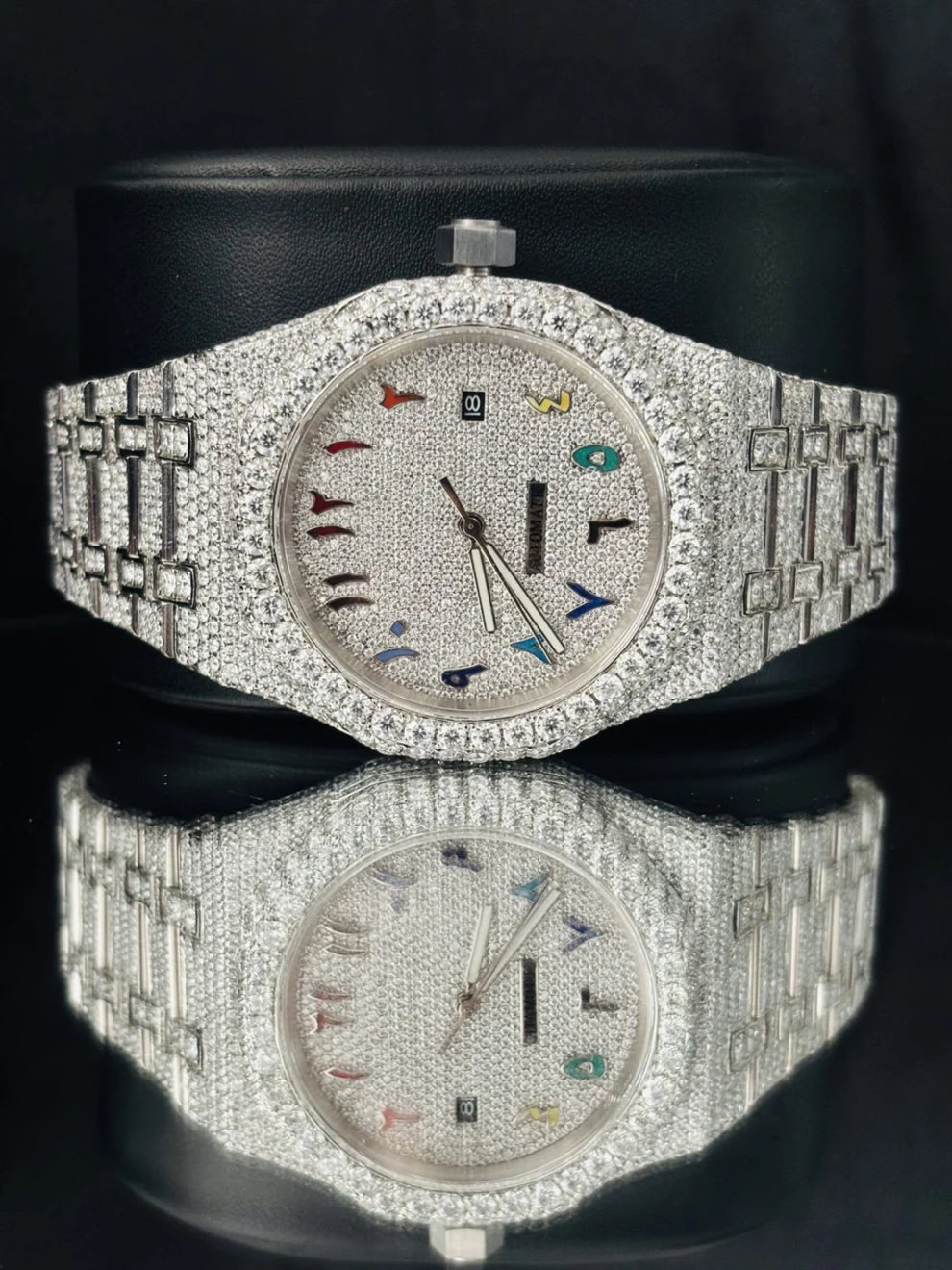 Color Full Dial Fully Ice Out Moissanite Diamond Watch