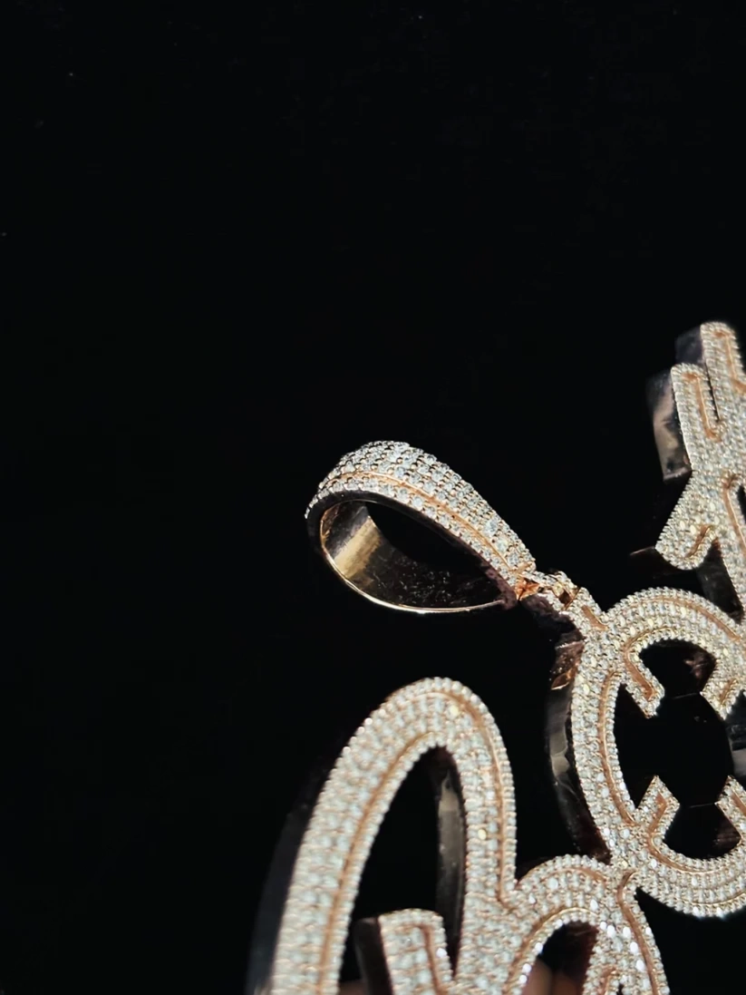 Custom iced-out diamond name pendant jewelry