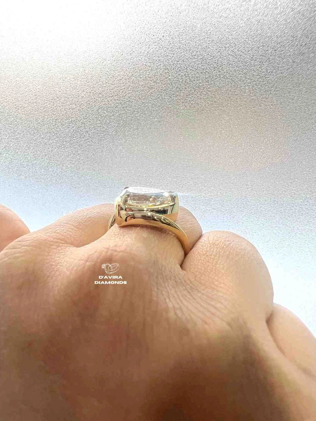Pear Cut Bypass Shank Lab Diamond Luxury Ring