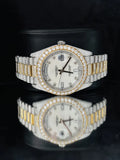 Two Tone Moissanite Watch For Men Presidential Strap