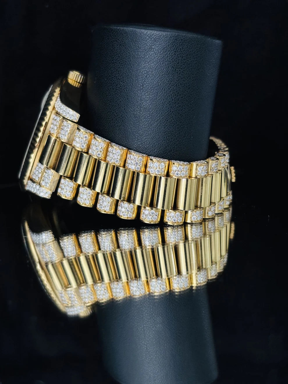 VVS Studded Roman Number Bust Down Moissanite Watch