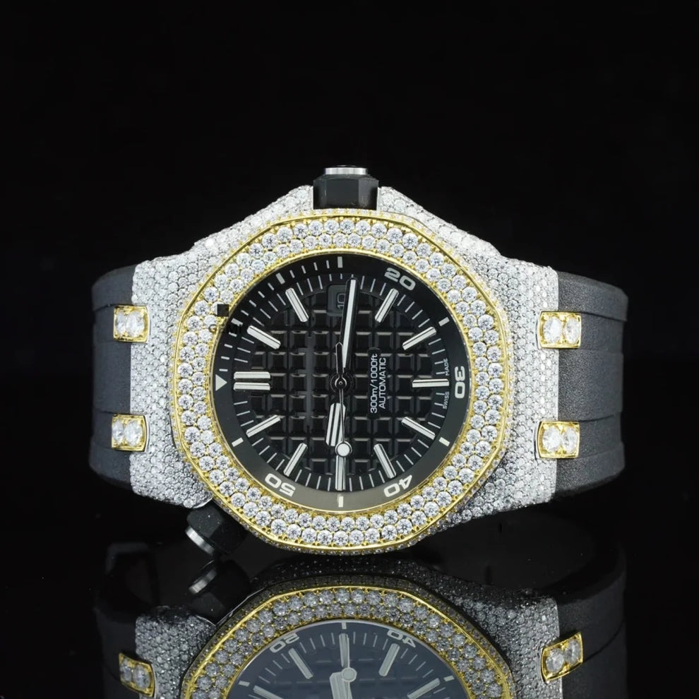 Fully Black Dial And Straps Moissanite Best Luxury Watch