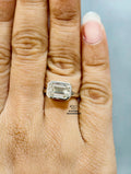 front view of the emerald Cut lab grown diamond ring 