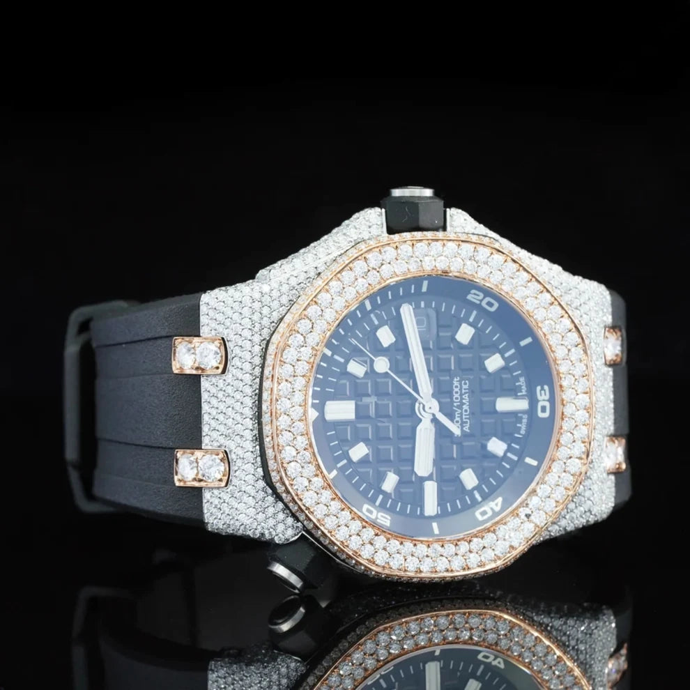 Fully Black Dial And Straps Moissanite Best Luxury Watch