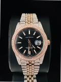 Two Tone Iced Out Jubelie Belt Moissanite Watch For Men