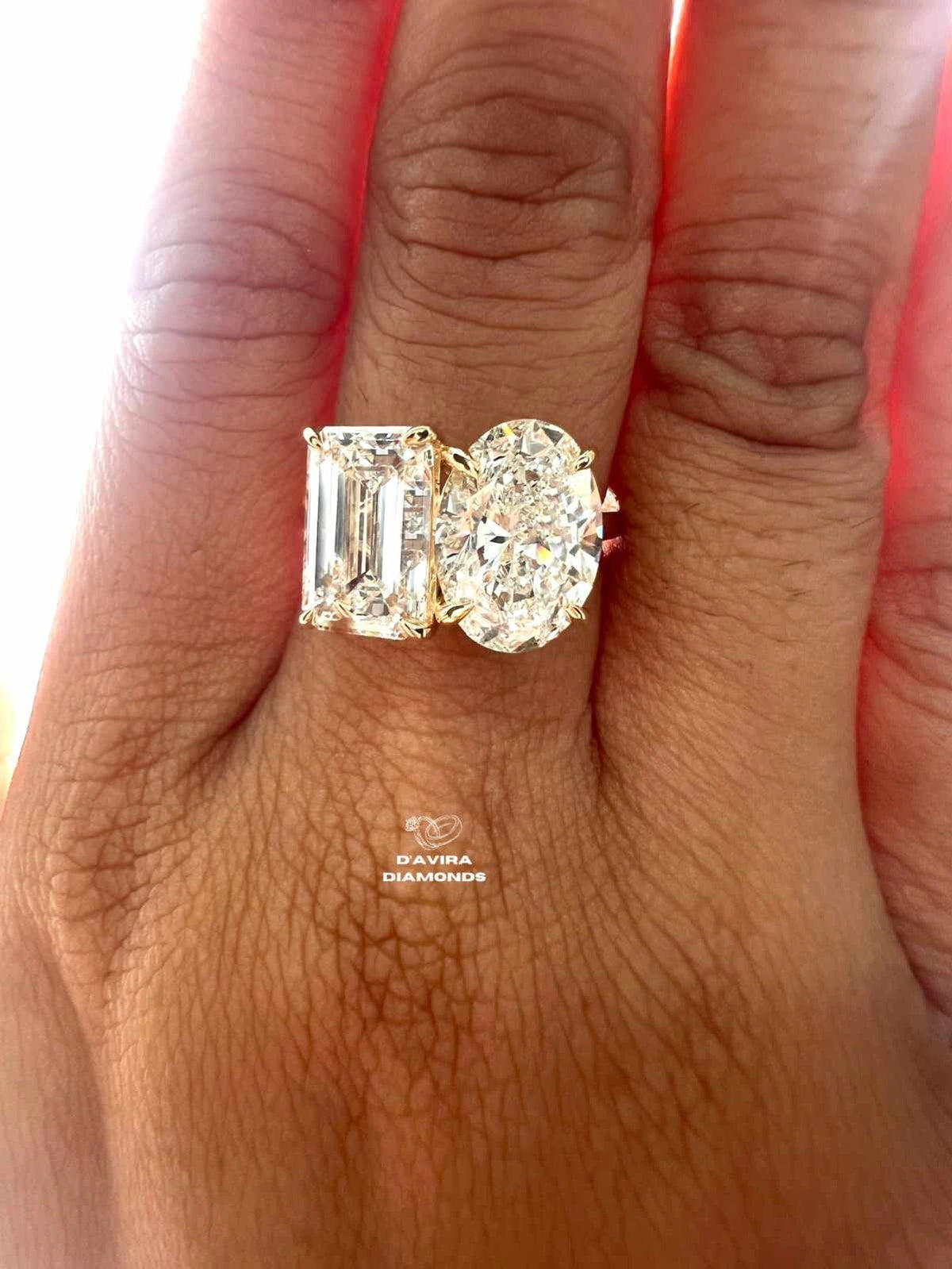 front view of the Toi Et Moi lab grown diamond Ring