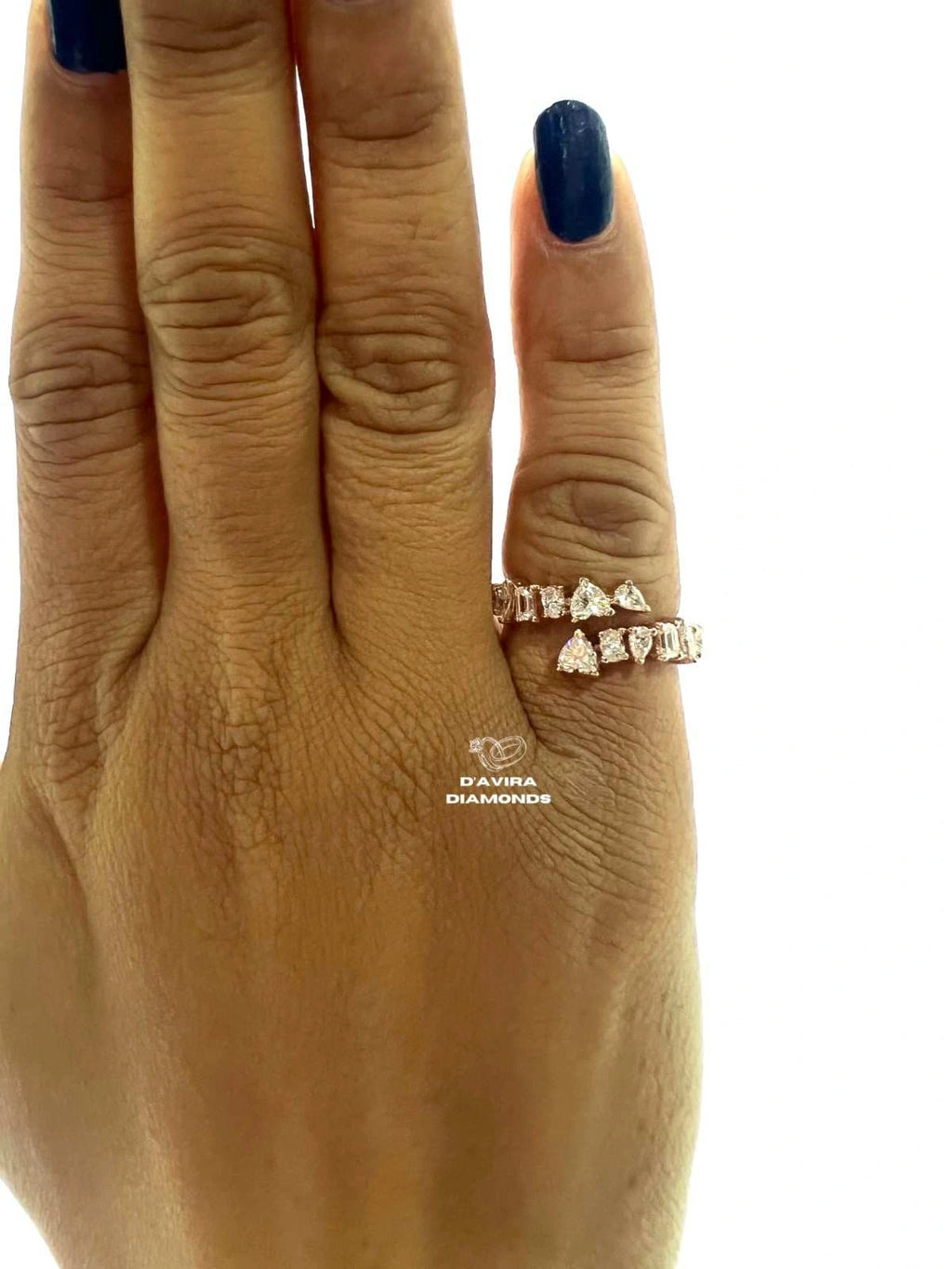Multi Shape Lab Diamond Bypass Wedding Band