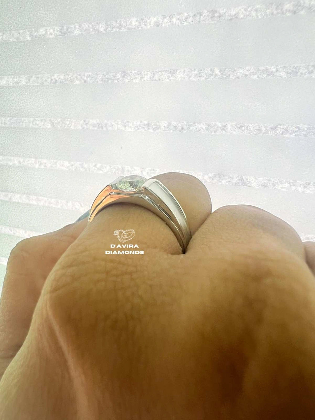 Round Brilliant Cut Solitaire Wedding Ring For Man