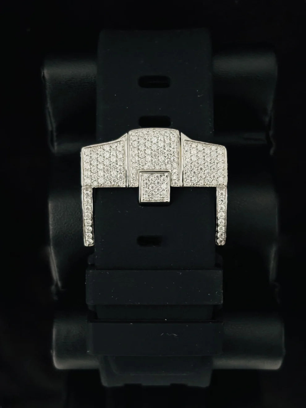 Multi Chronograph Rubber Straps Iced Out Moissanite Watch