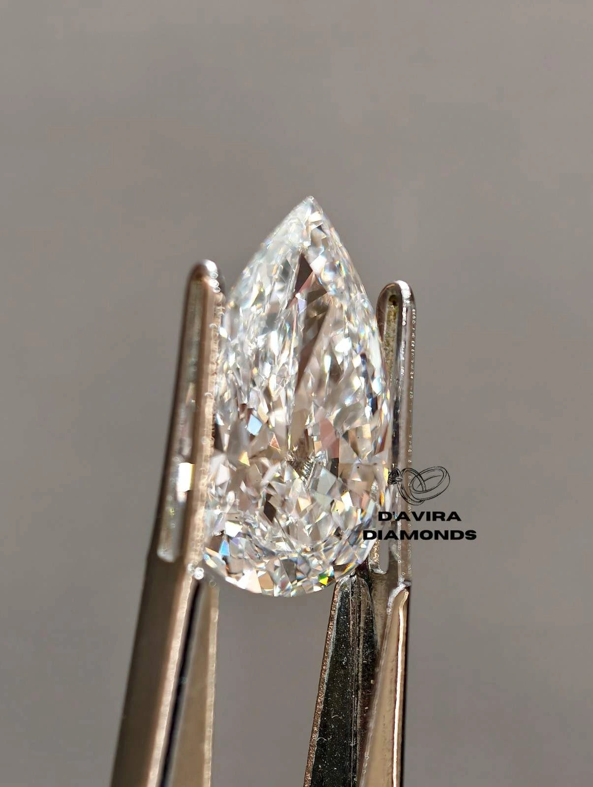 VVS1 D Color Pear Cut Lab Grown Loose Diamond