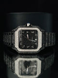 White & Black Diamond Arabic Number Automatic Watch