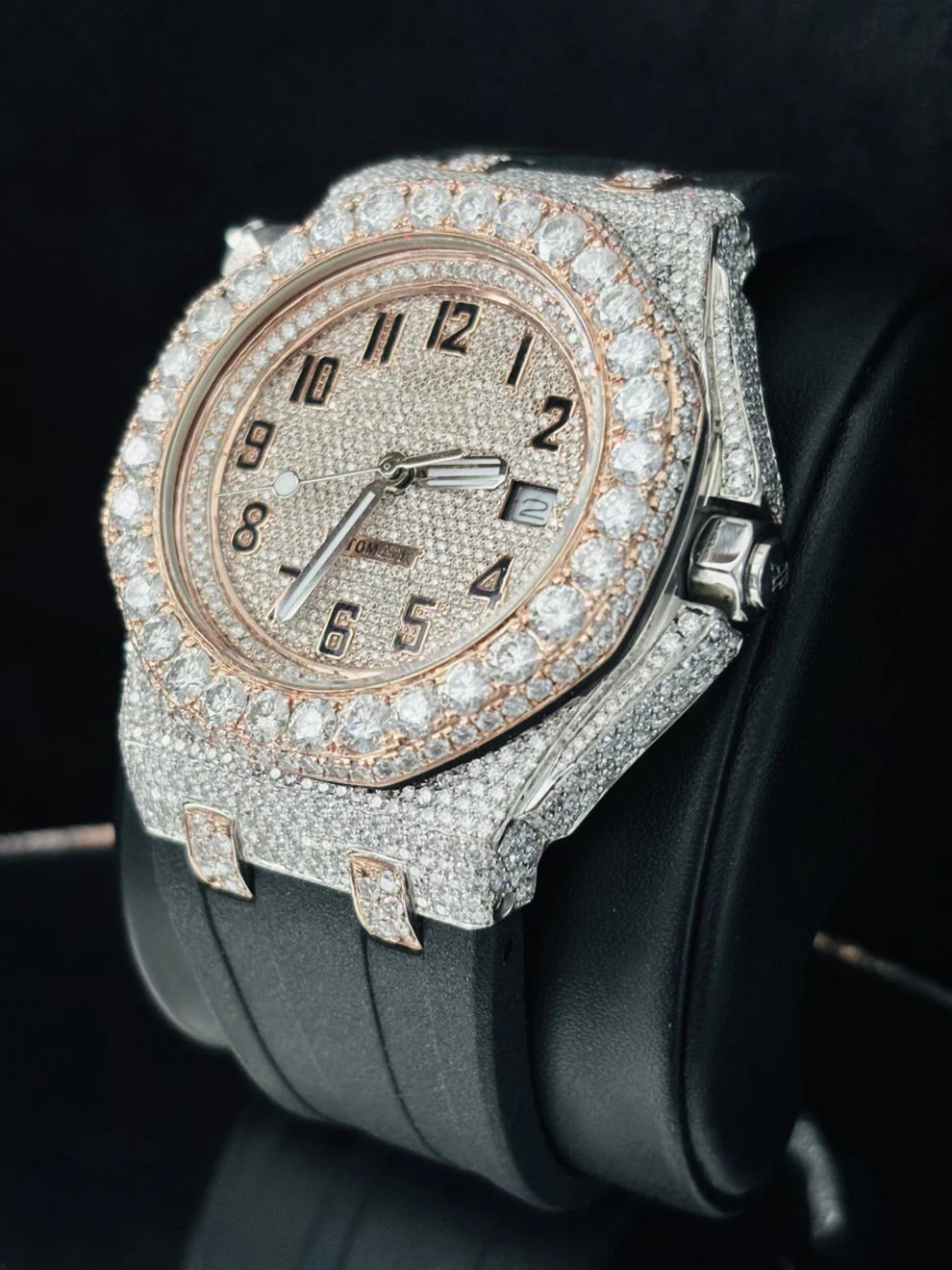 VVS Moissanite Iced Out Stainless Steel Diamond Watch
