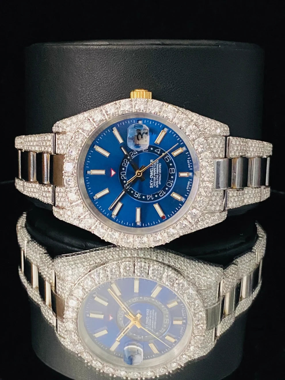 Sky Dweller Studded Moissanite Diamond Watch for Men's