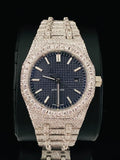 VVS Big Bezel Royal Blue Dial Moissanite Watch for Men's
