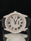 Elegant Half Iced Out VVS Moissanite Watch With Black Silicon Straps