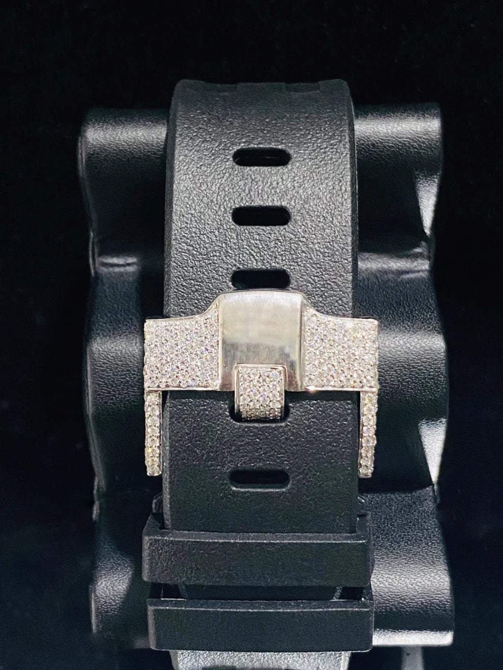 Best Luxury Fully Black Dial And Straps Moissanite Watch