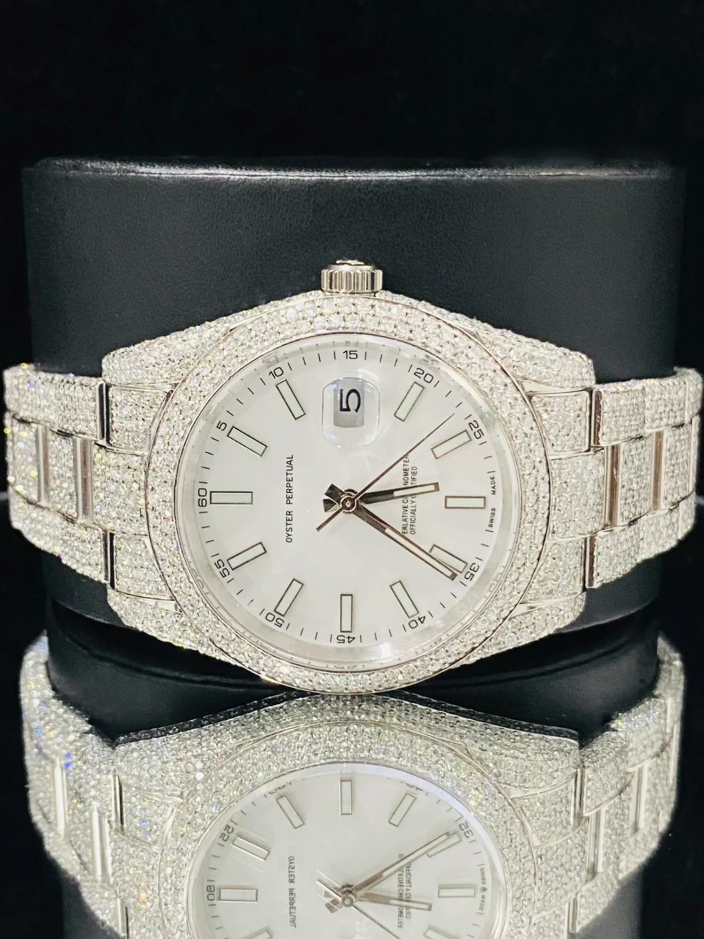 Buy Stainless Steel Hip Hop Fully Ice Out Moissanite Watch
