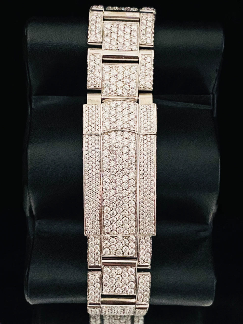 Baguette Dial Bust Down Moissanite Diamond Studded Watch