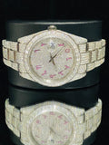 Colorful Arabic Number Full Ice Out Moissanite Watch