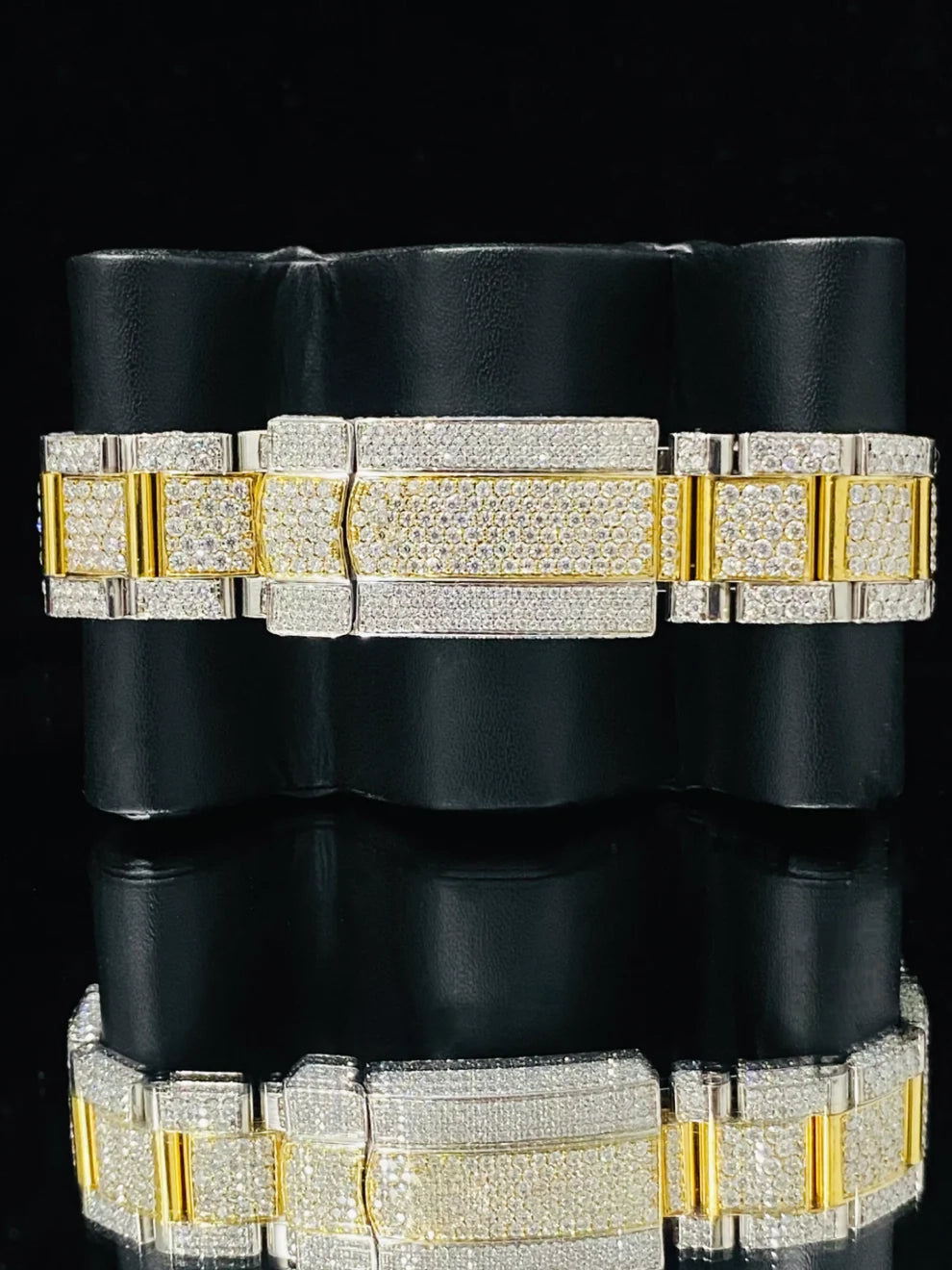 Sky Dweller Dual Tone Bust Down Moissanite Watch