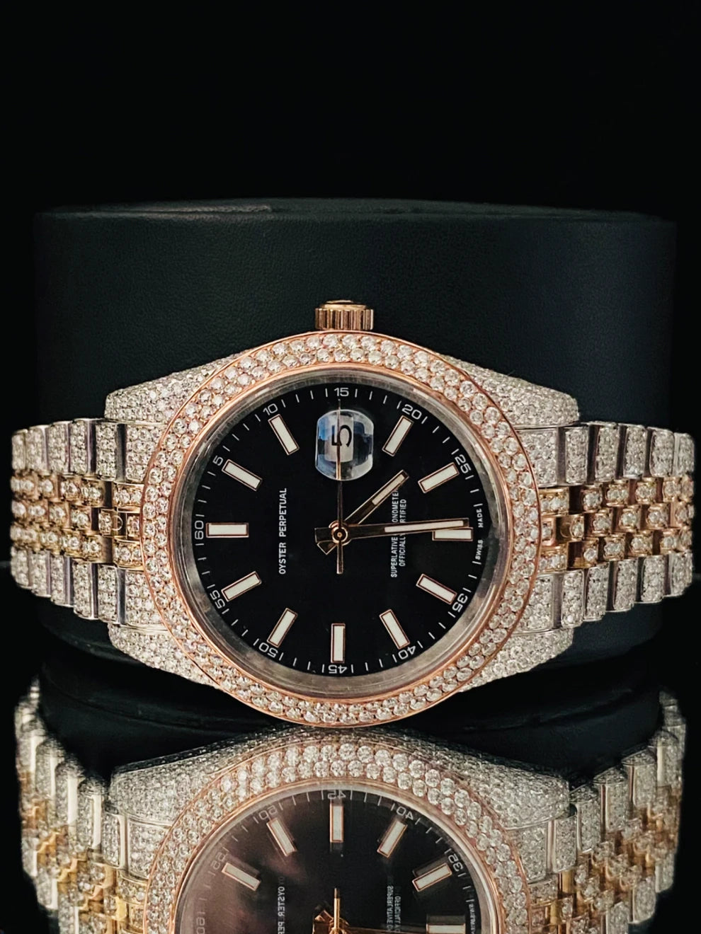 Two Tone Iced Out Jubelie Belt Moissanite Watch For Men