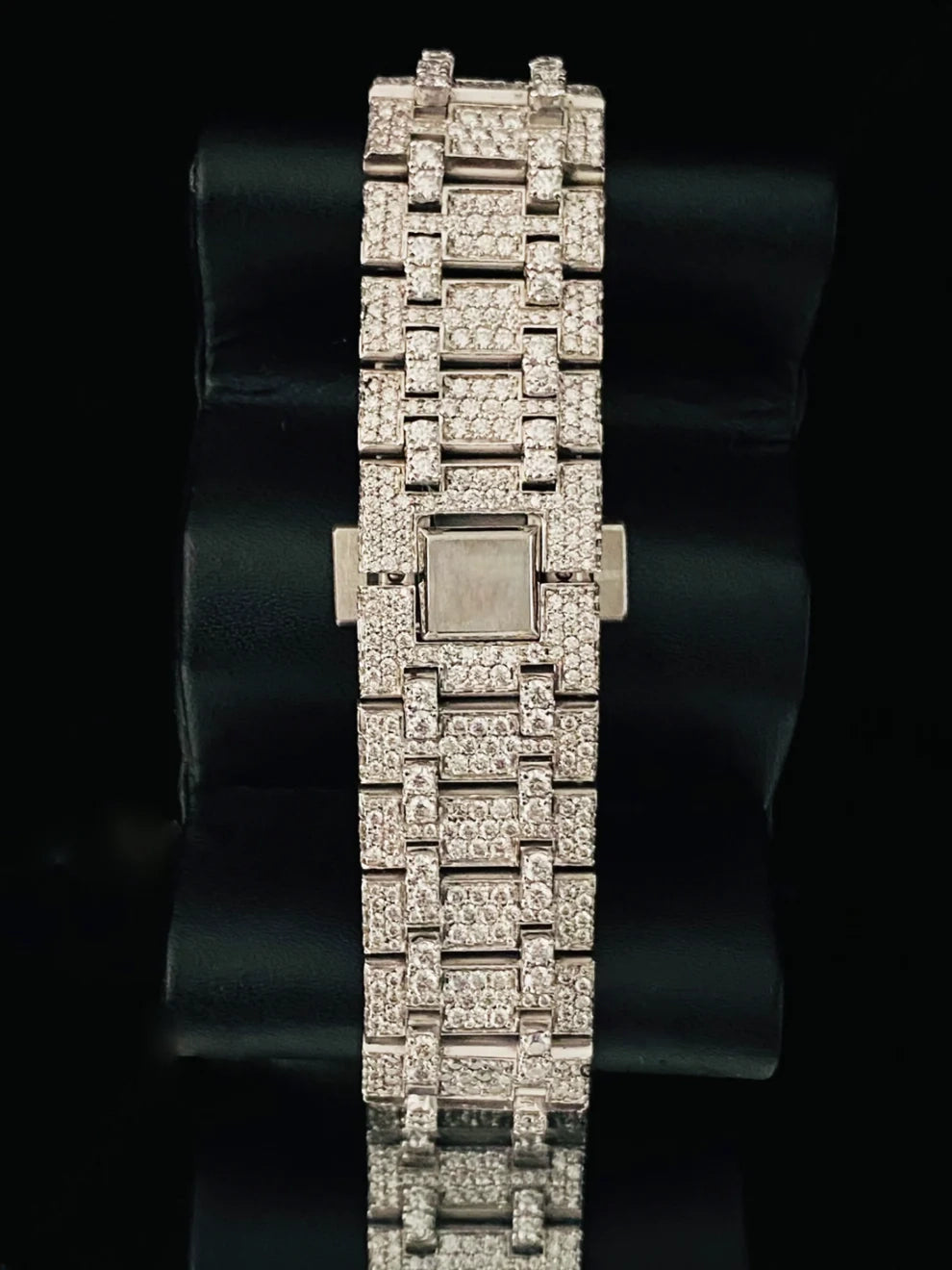 41MM Tapisserie Pattern Fully Ice Out Moissanite Watch