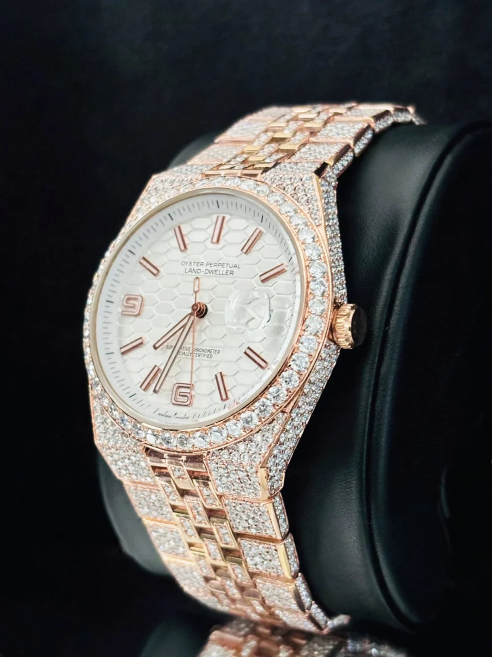Fully Ice Out Jubelie Belt Moissanite Watch for Men's