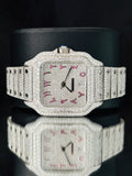 41MM Arabic Number Fully Iced Out Moissanite Watch For Men