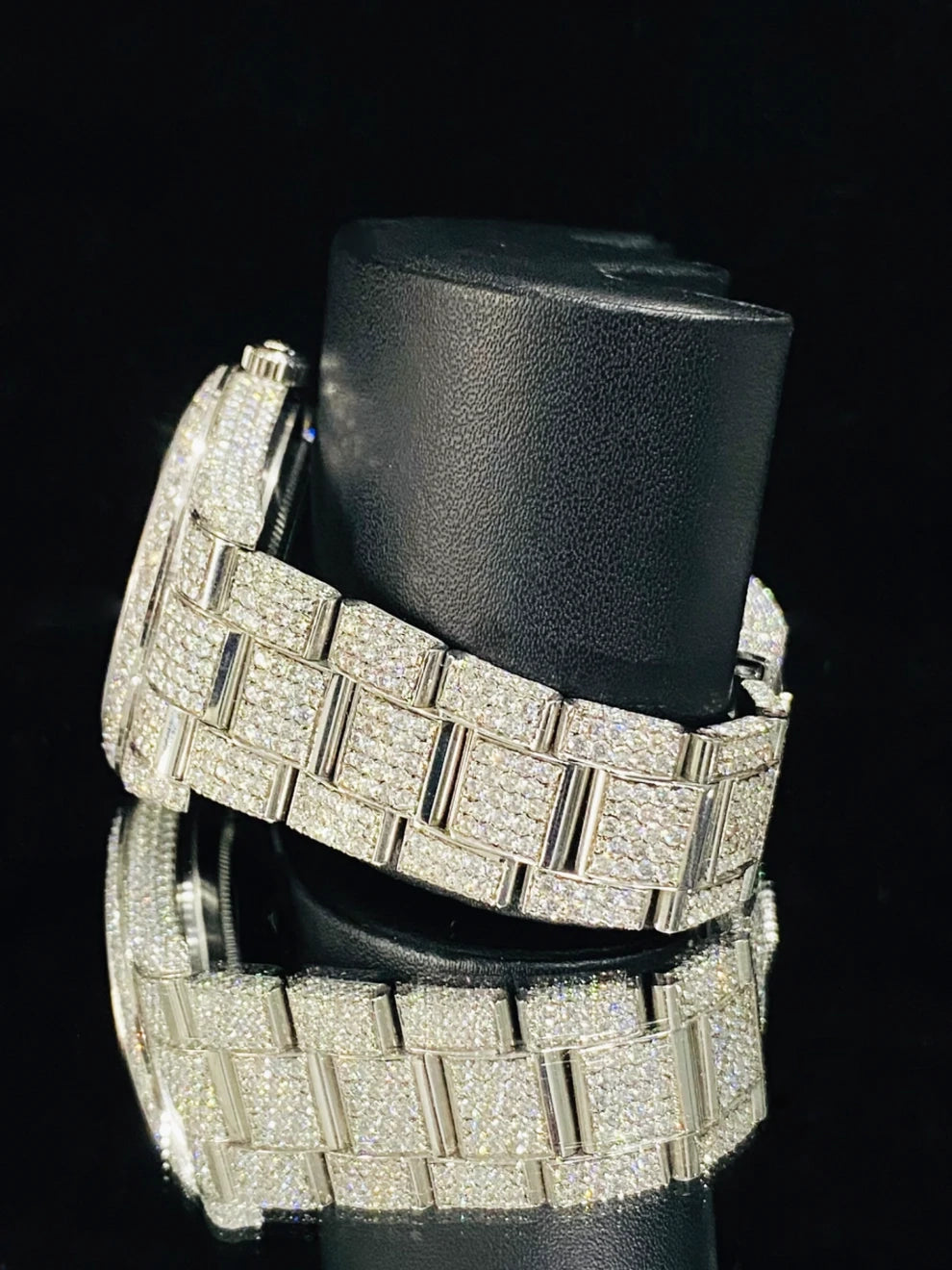 Colorful Arabic Number Full Ice Out Moissanite Watch