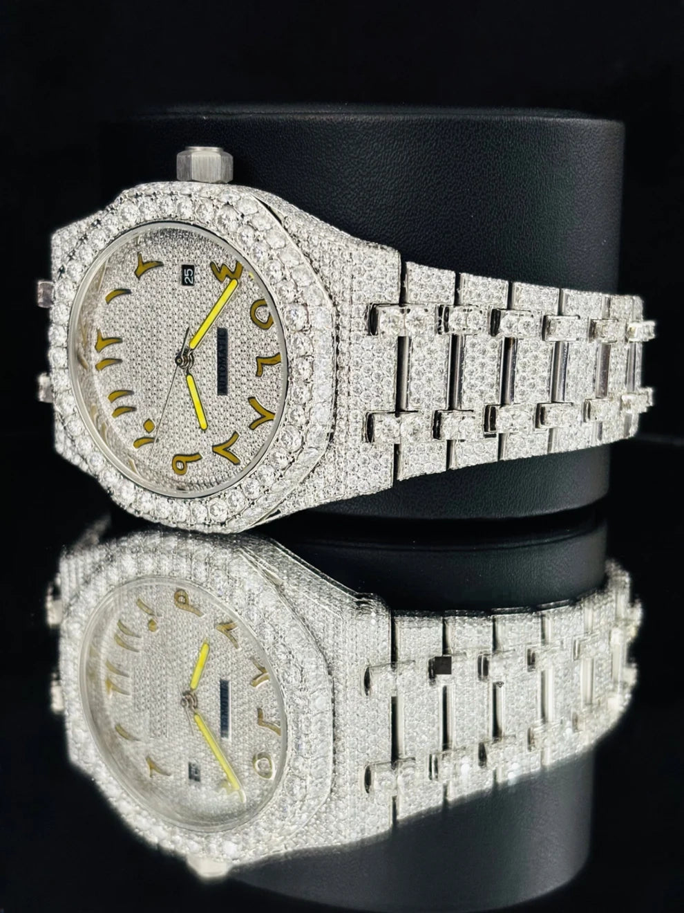 Luxury 41MM Fully Studded Dial Automatic Moissanite Watch