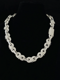 front view of the White gold diamond infinity link statement necklace