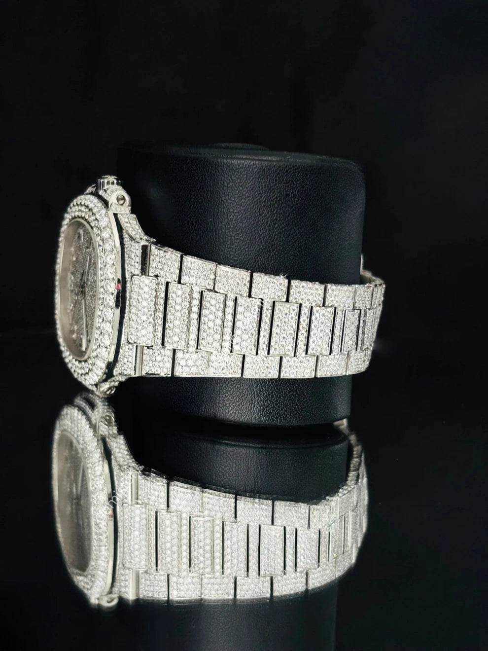 41MM Fully Iced Baguette Bar Moissanite Patek Philippe Watch
