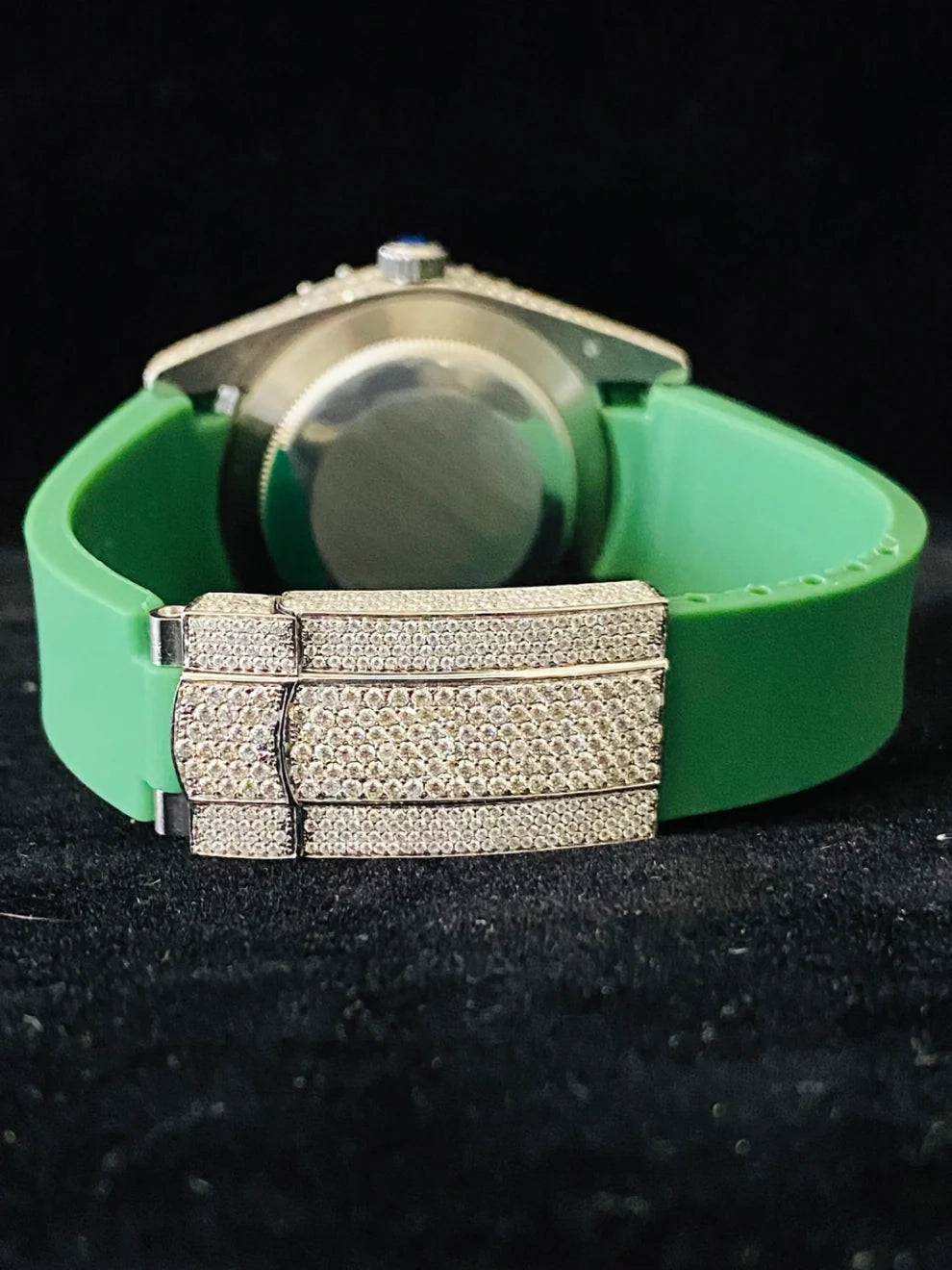 Luxury Iced Out Green Dial Automatic Moissanite Hip Hop Watch