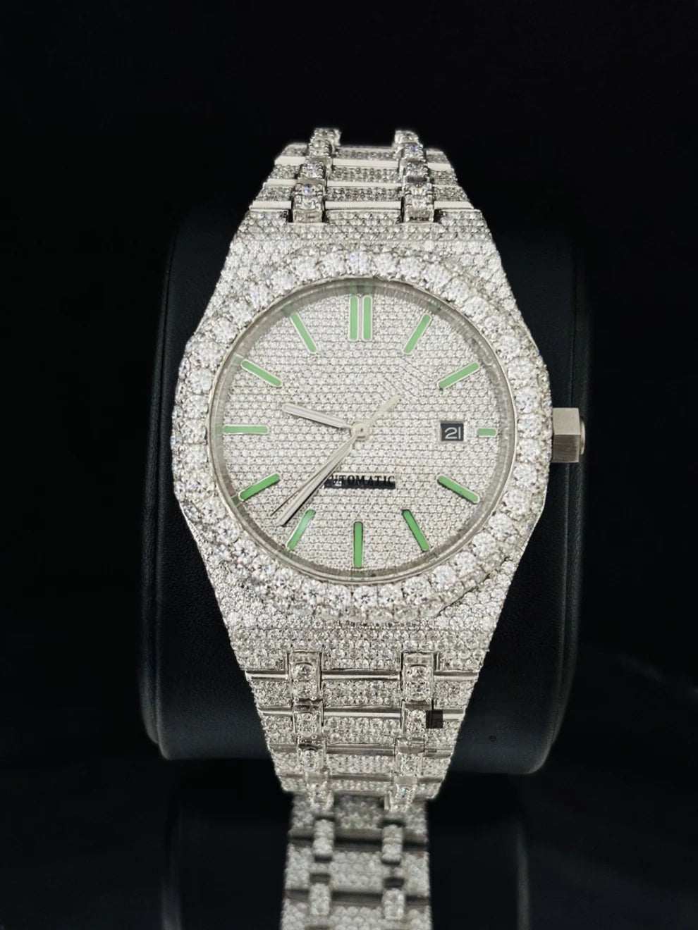 41MM Parote Bar Iced Out Automatic Moissanite Diamond Watch