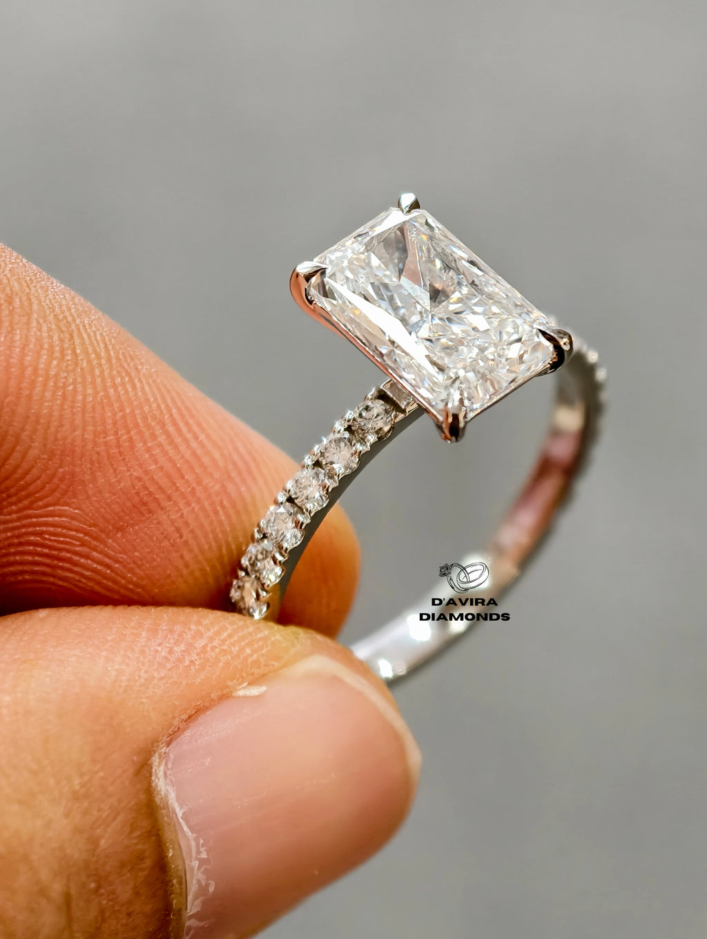 radiant cut diamond engagement ring