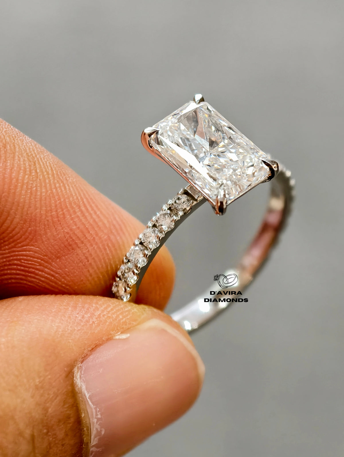 radiant cut diamond engagement ring