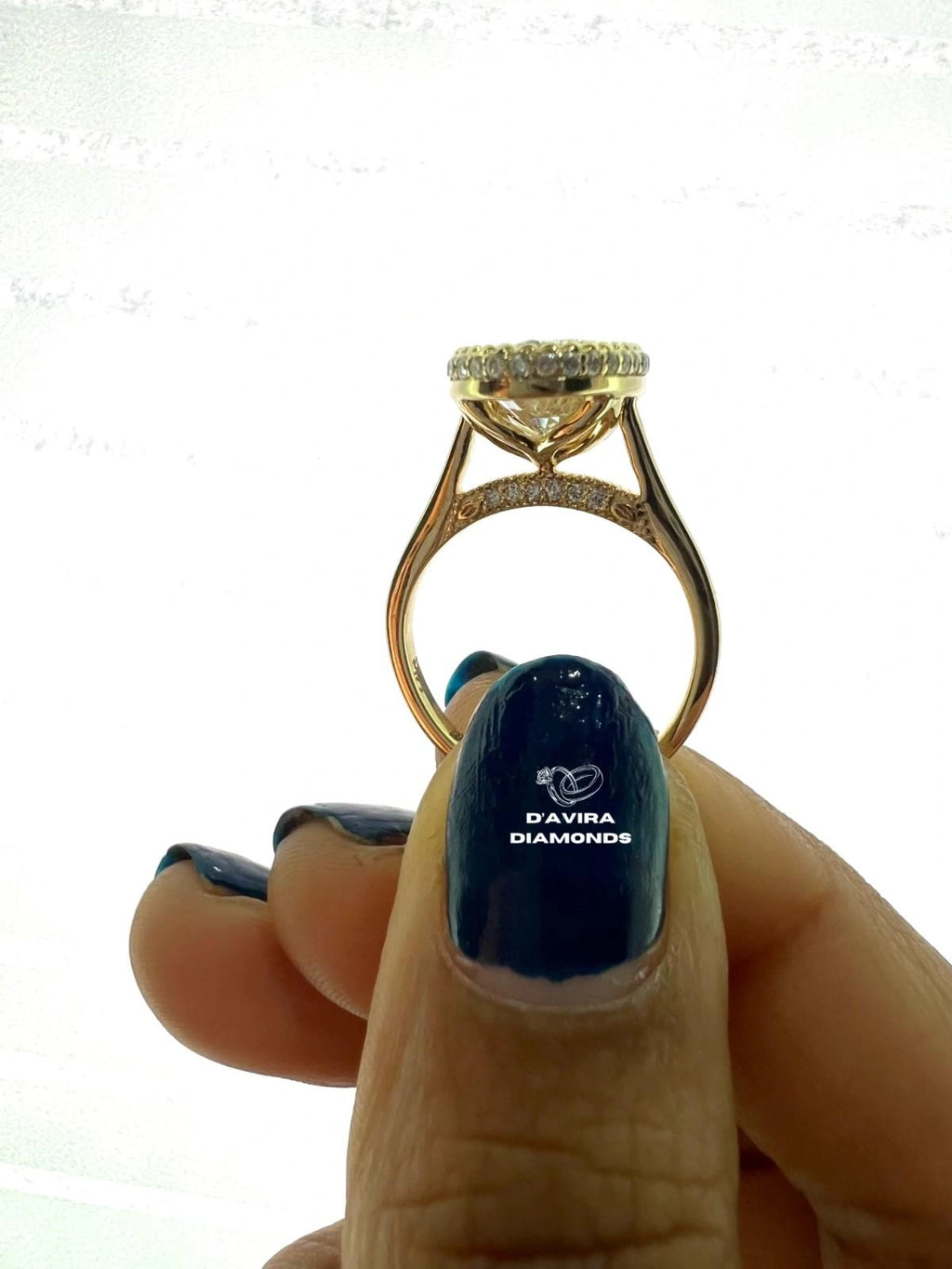 Milgrain Bezel Set Oval Cut Solitaire Diamond Ring