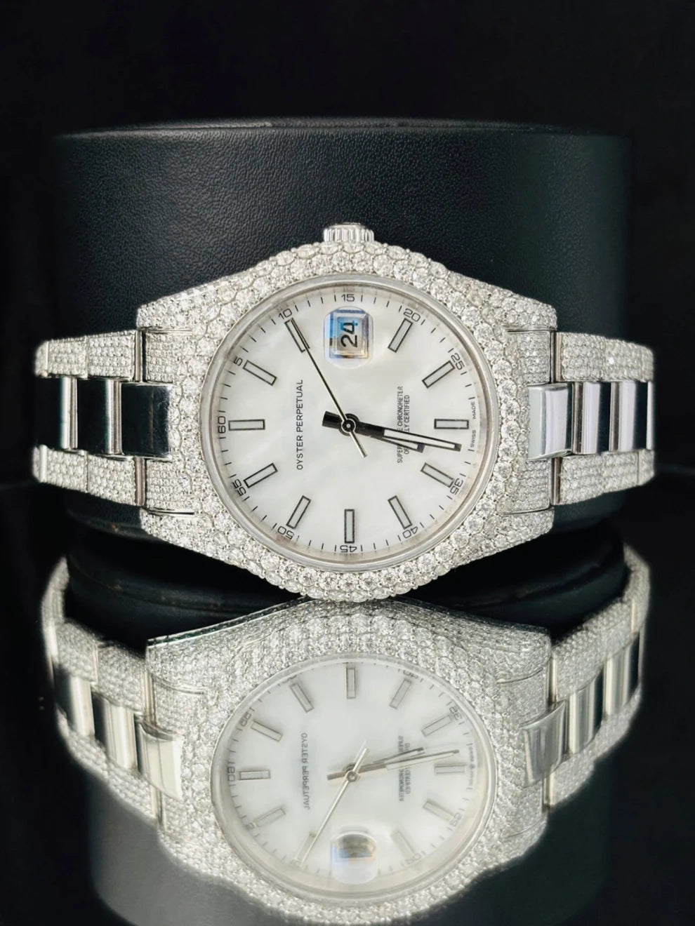 Fully Ice Out White Dial Luxury Moissanite Watch