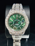 41MM Olive Green Sky Dweller Dial Moissanite Watch