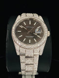 Black Dial Moissanite Fully Ice Out Moissanite Watch