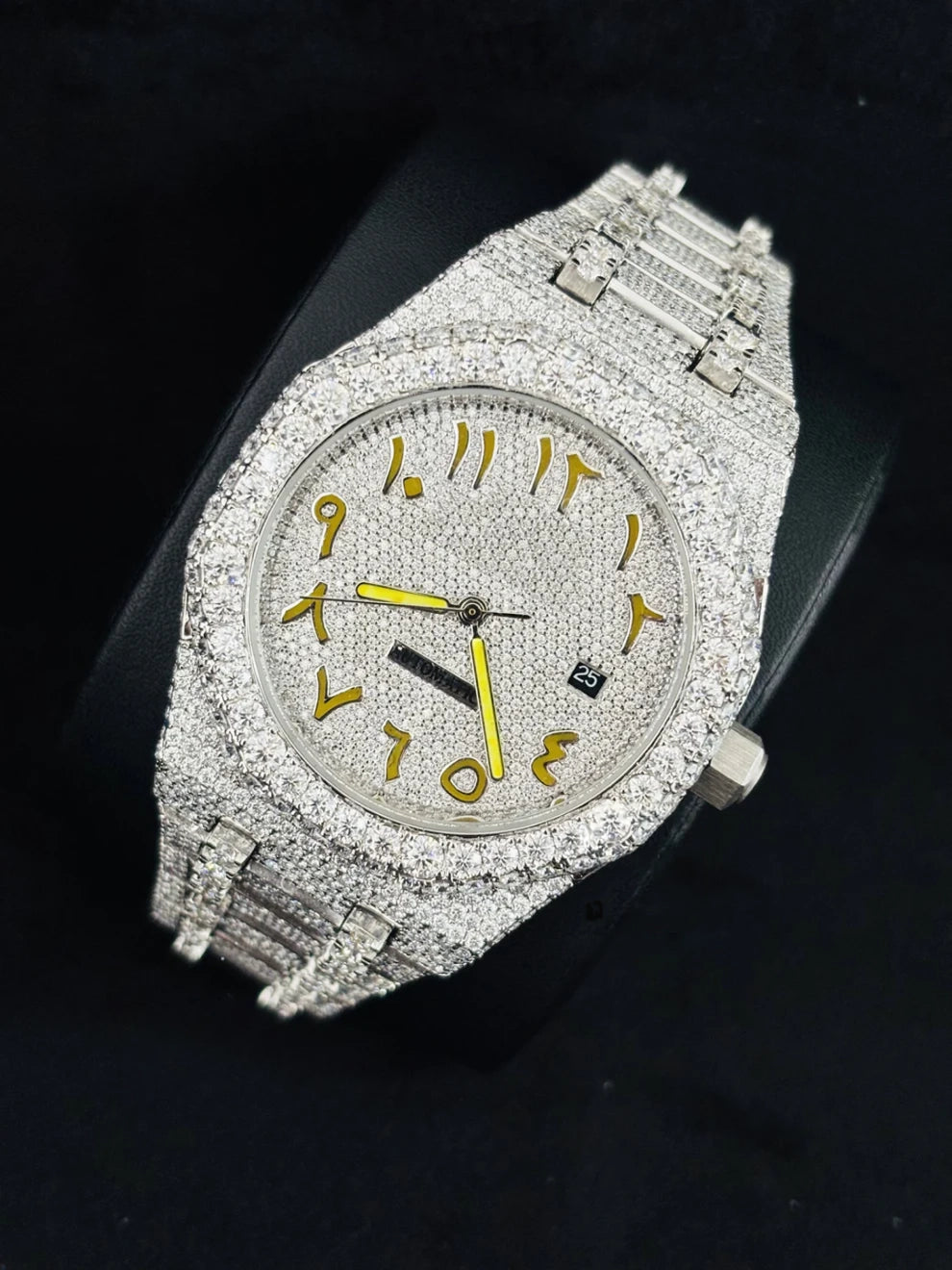 Luxury 41MM Fully Studded Dial Automatic Moissanite Watch